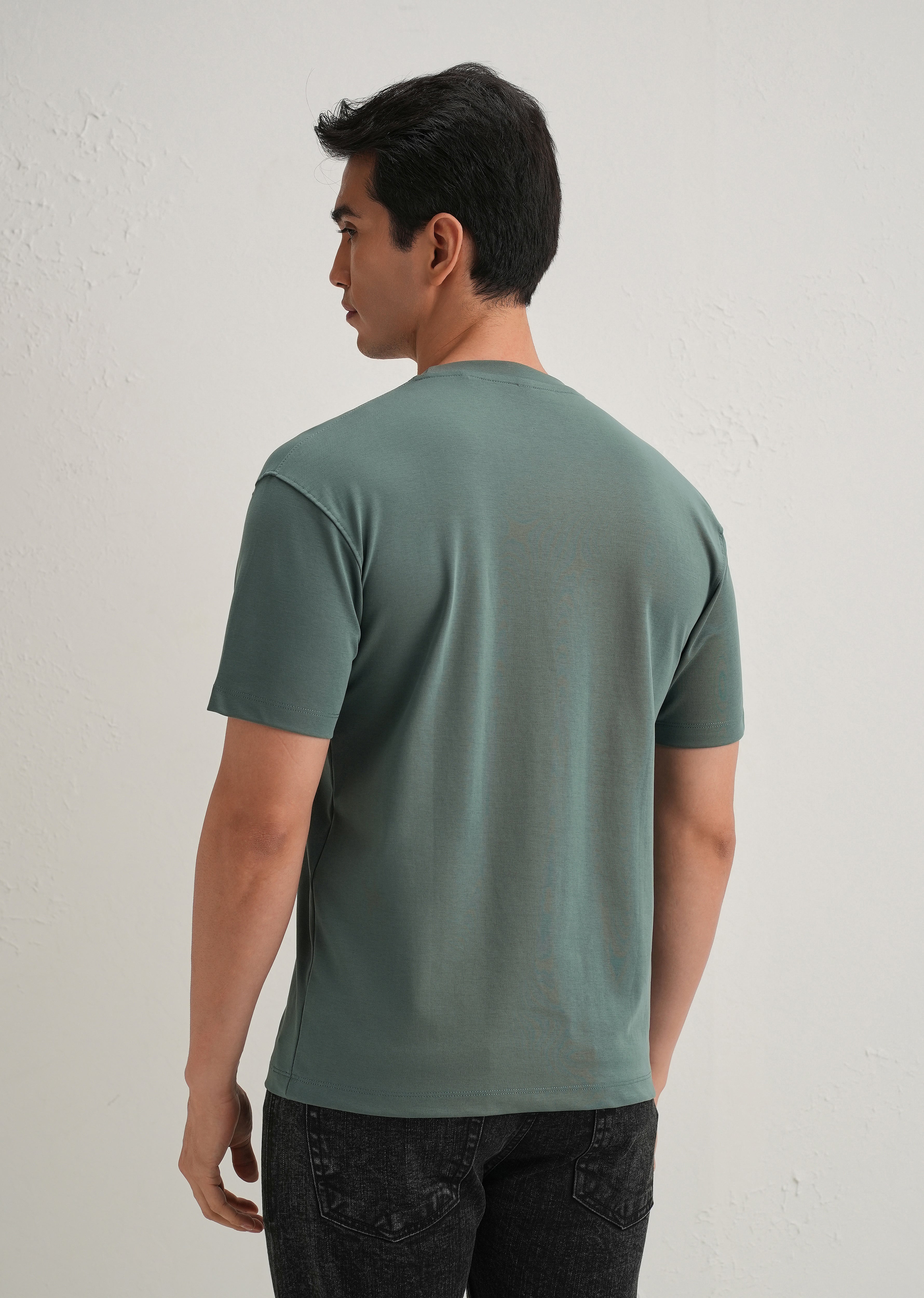 Green Textured Embossed Print T-Shirt