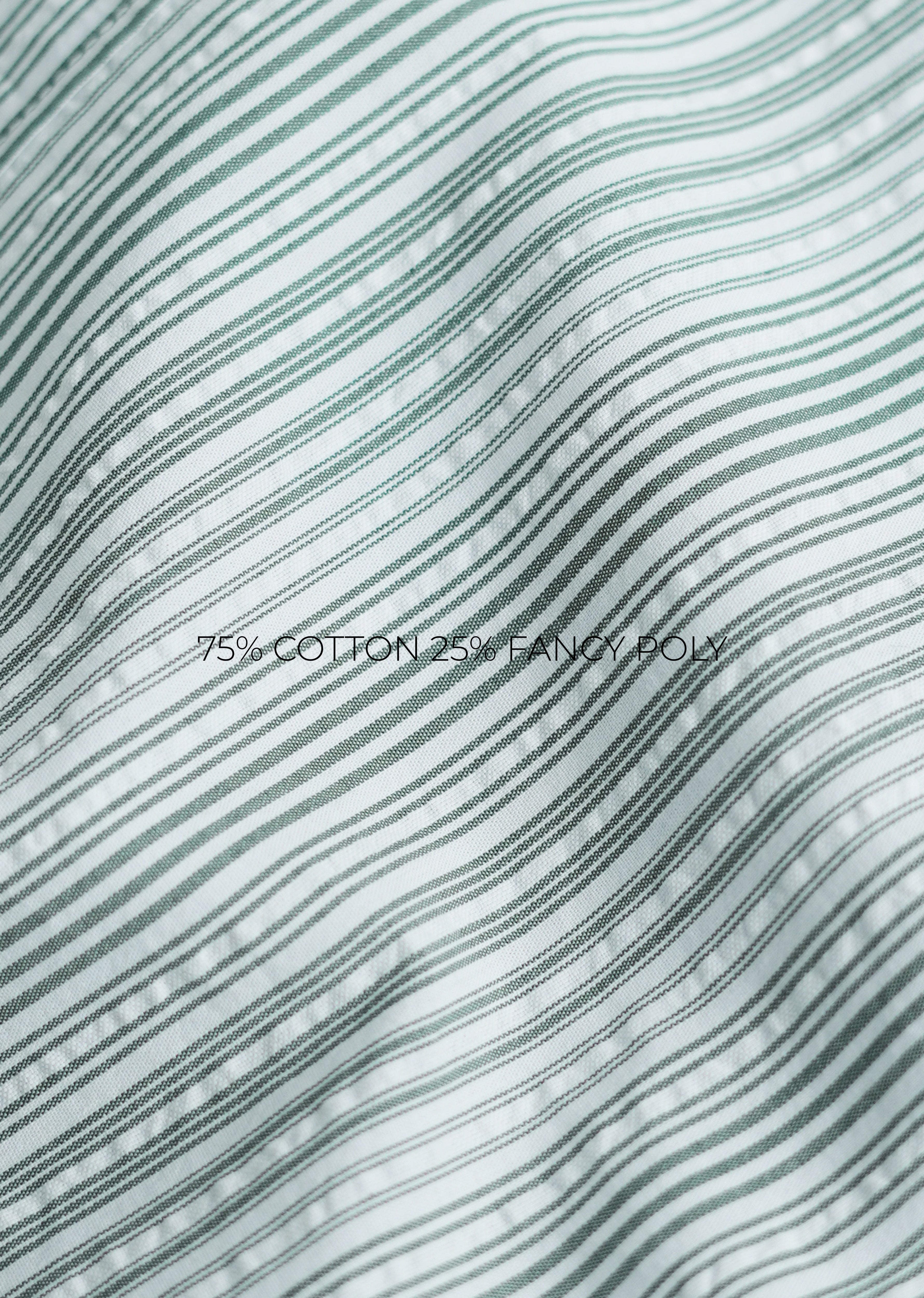 Green Textured Vertical Stripe Shirt