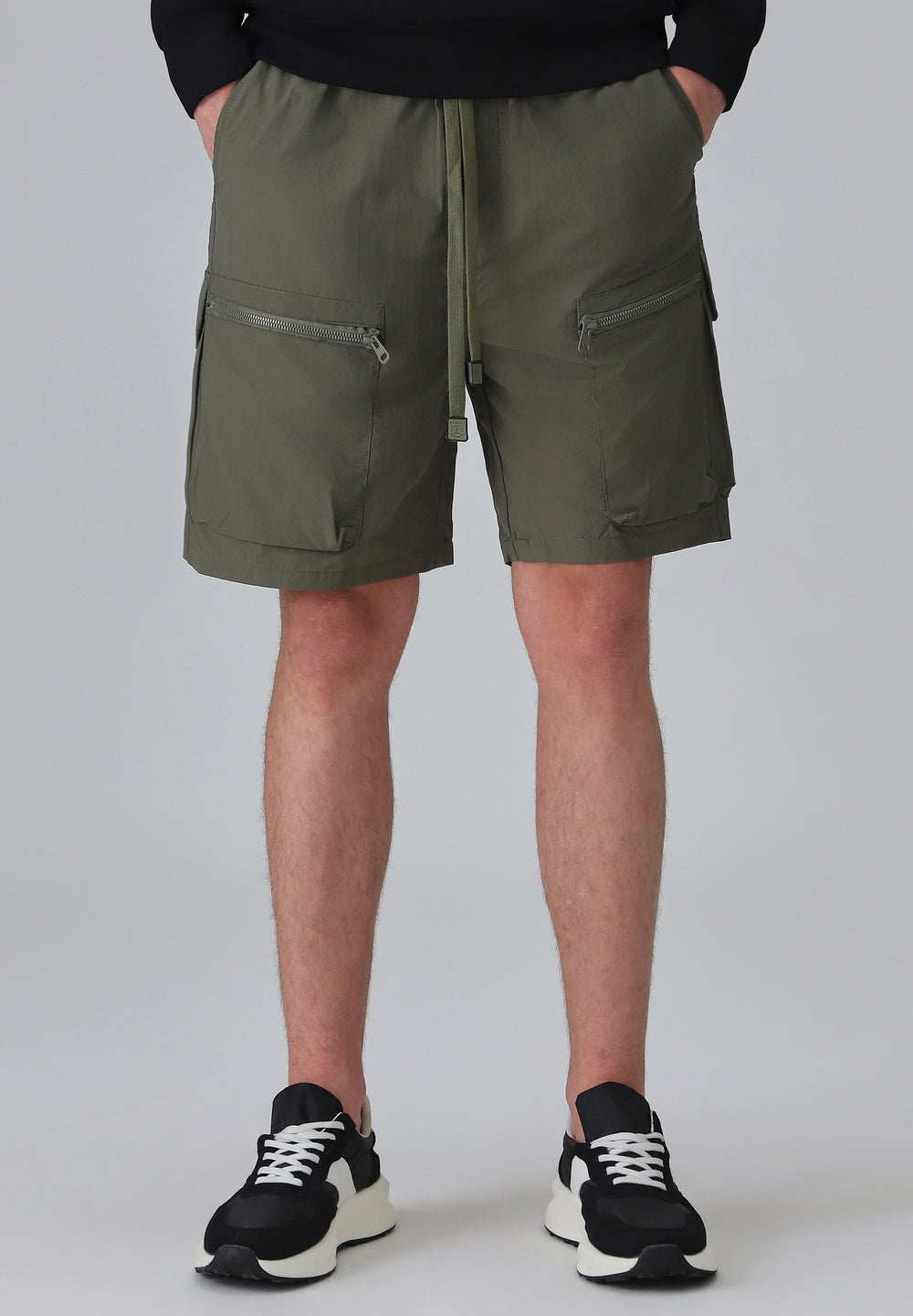 Green Zip Pocket Cargo Shorts