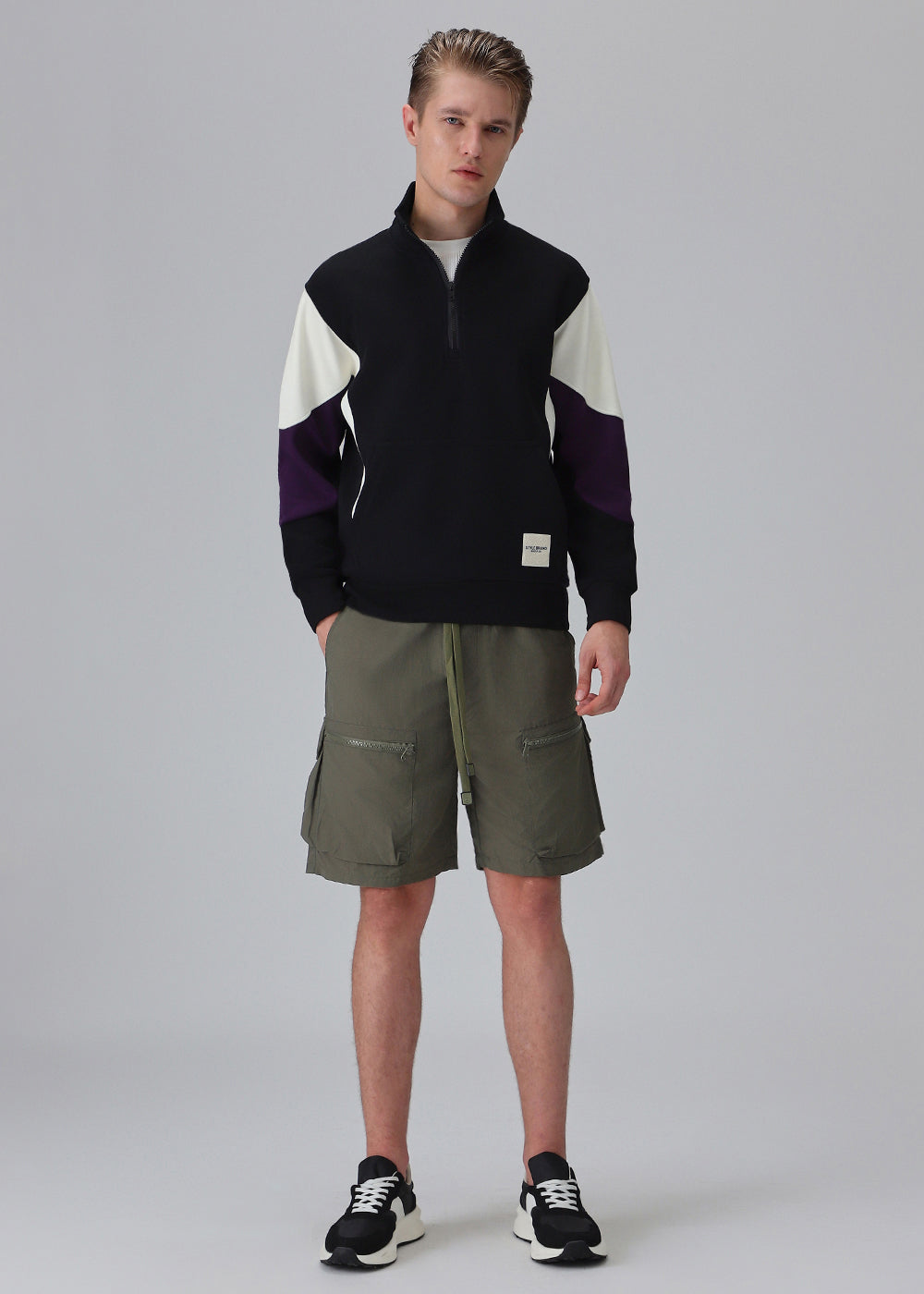 Green Zip Pocket Cargo Shorts