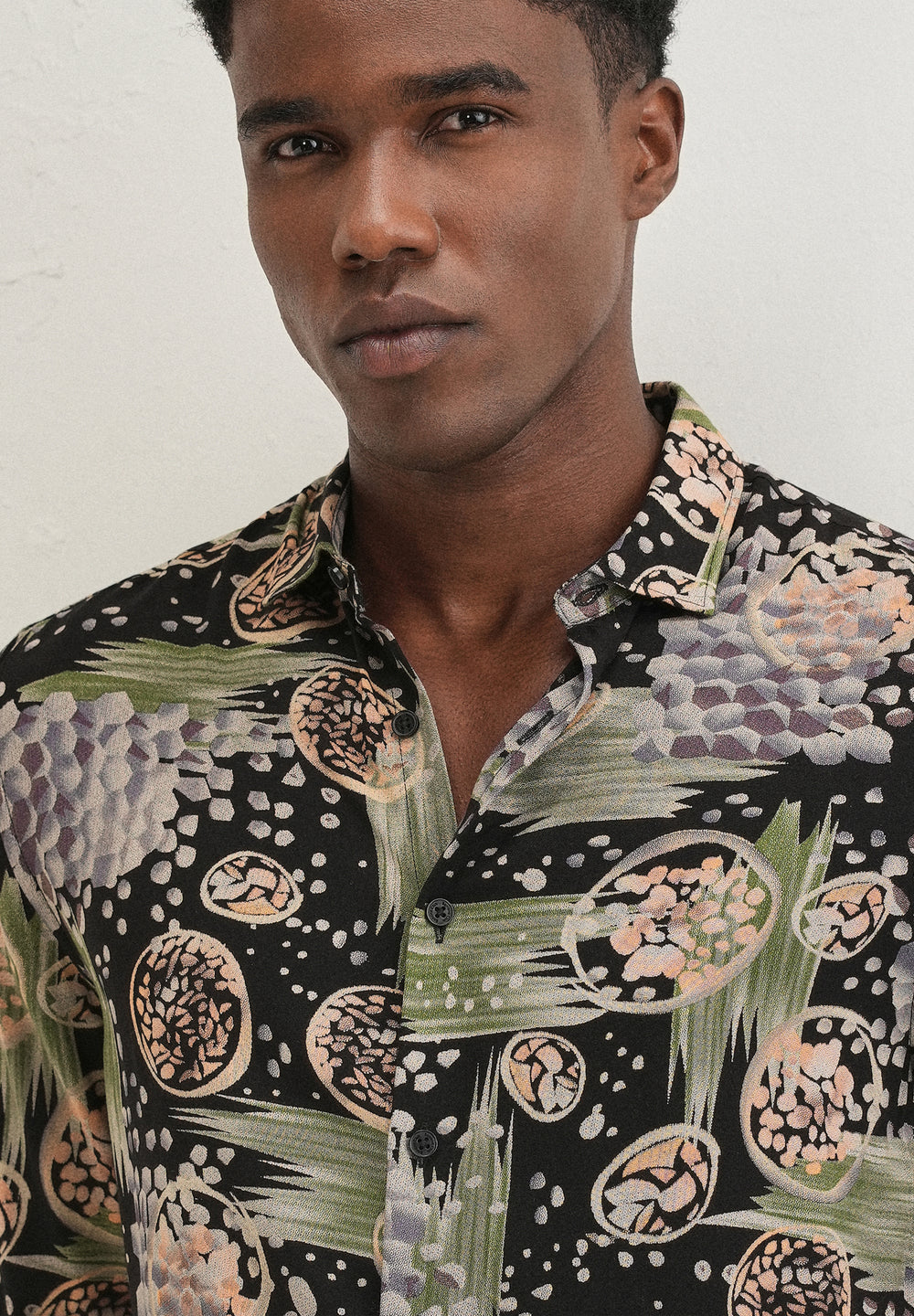 Green Abstract Feather Shirt