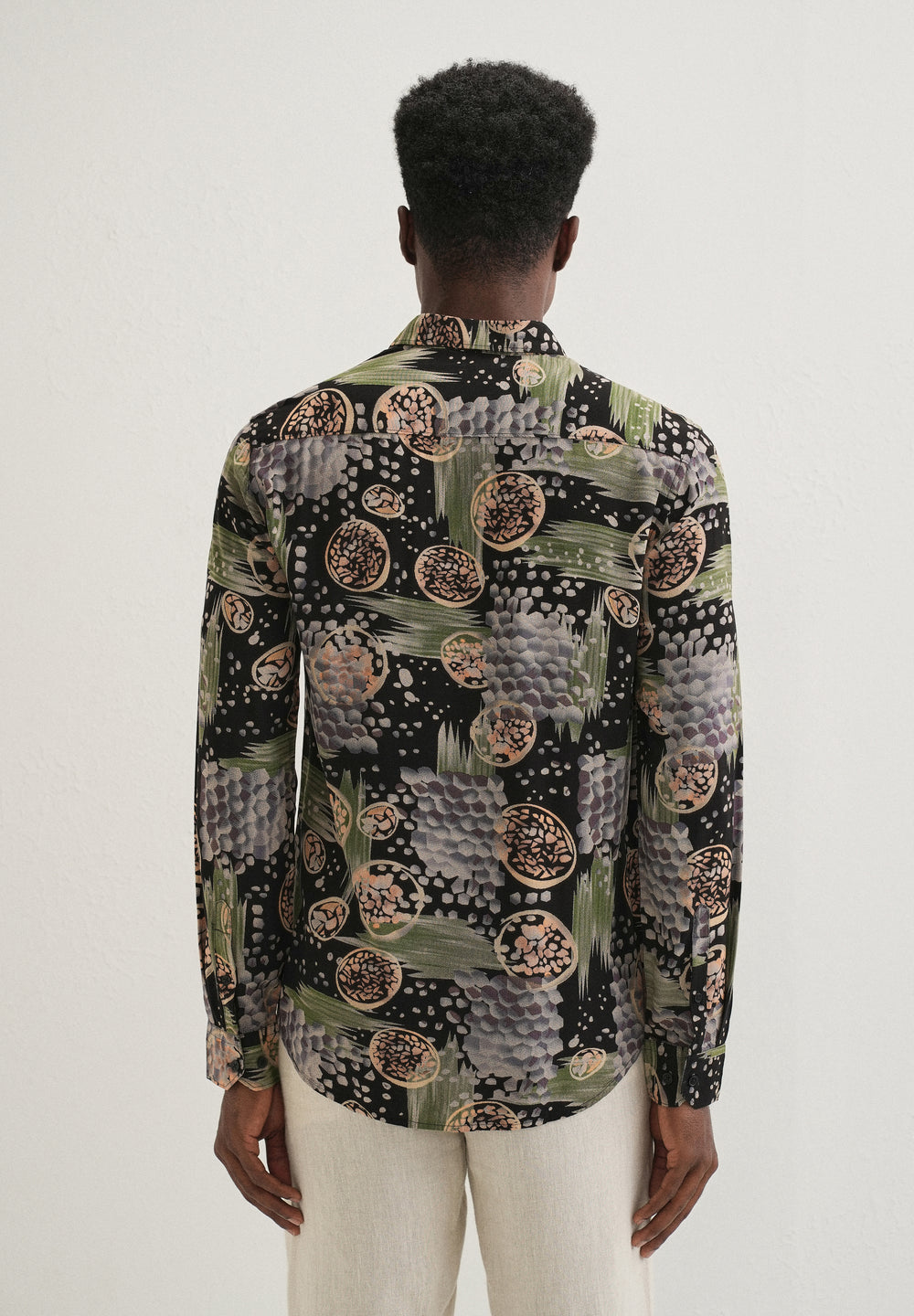 Green Abstract Feather Shirt