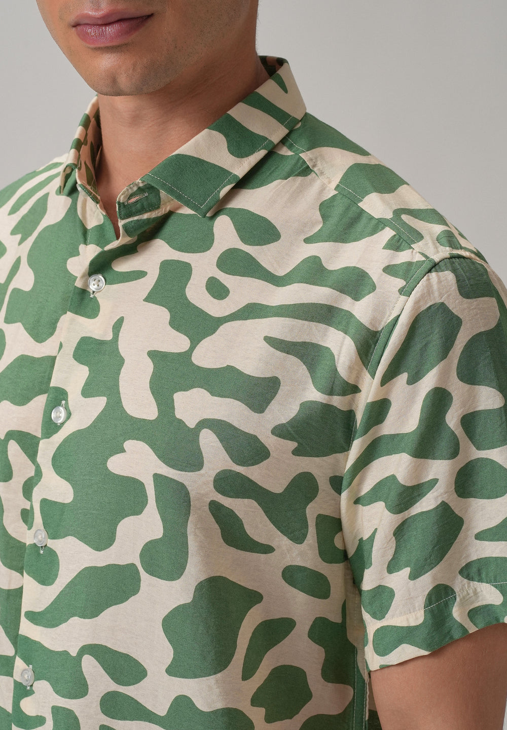Green Abstract Printed Shirt