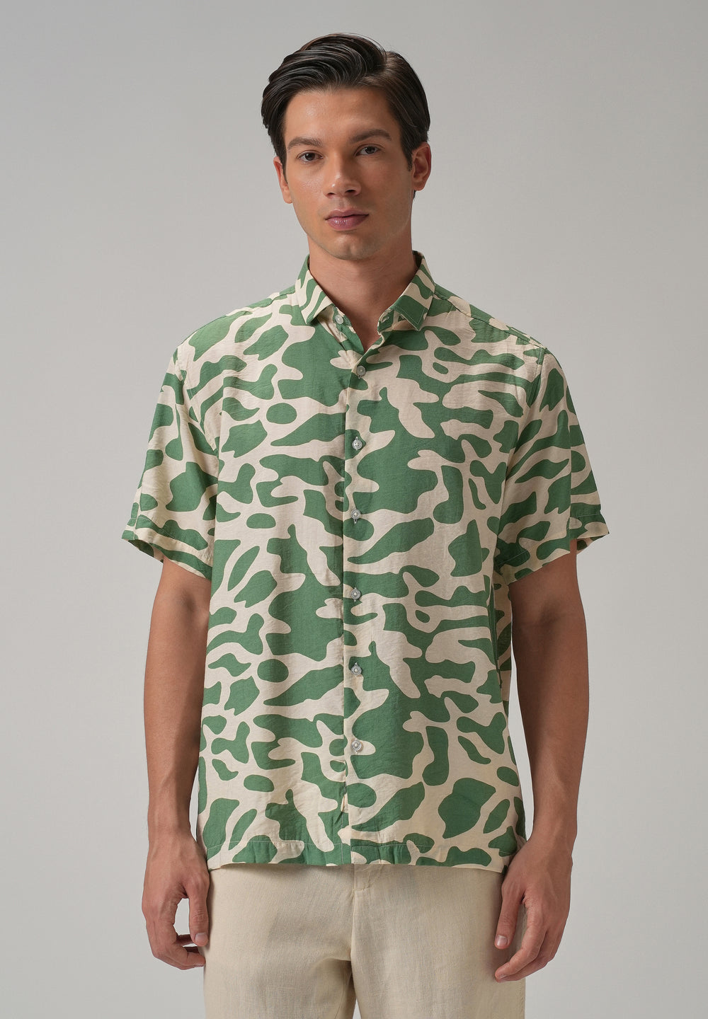Green Abstract Printed Shirt