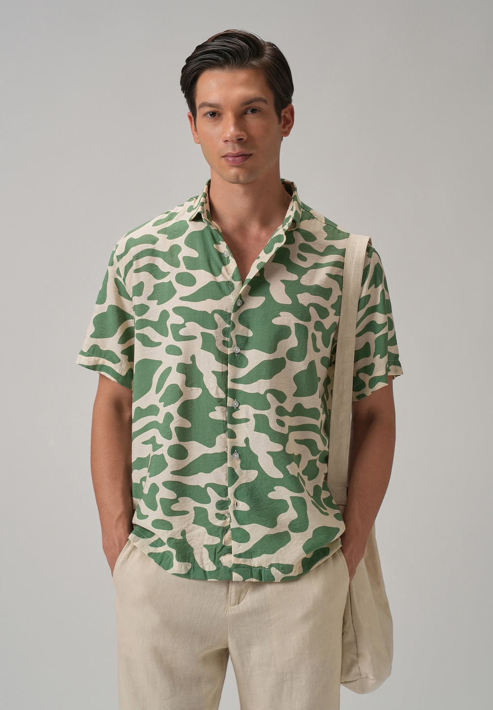 Green Abstract Printed Shirt