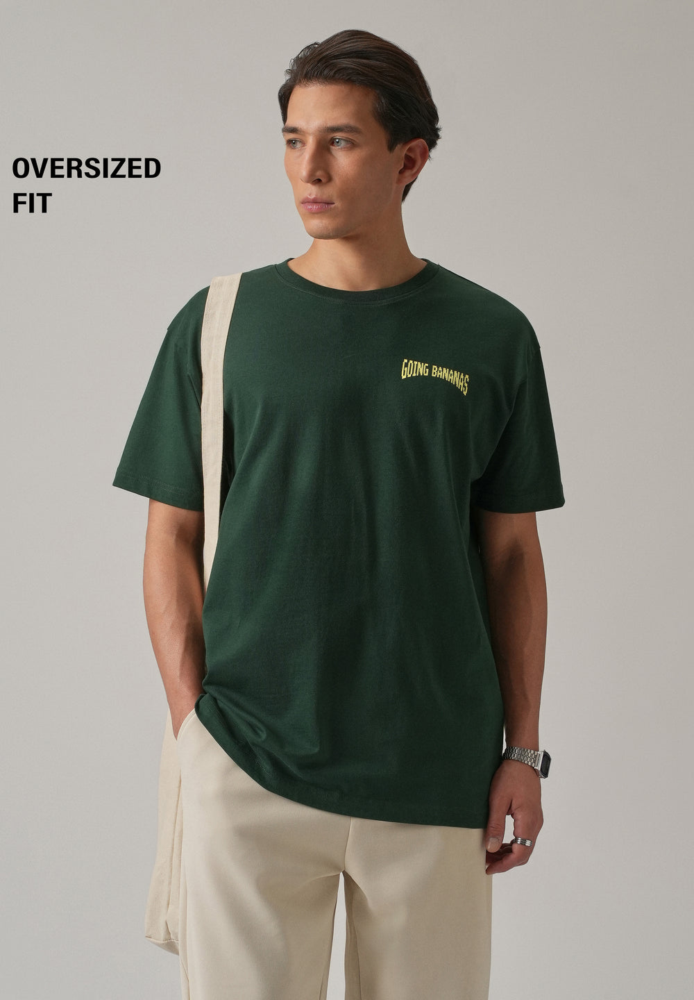 Green Back Printed Oversized T-Shirt