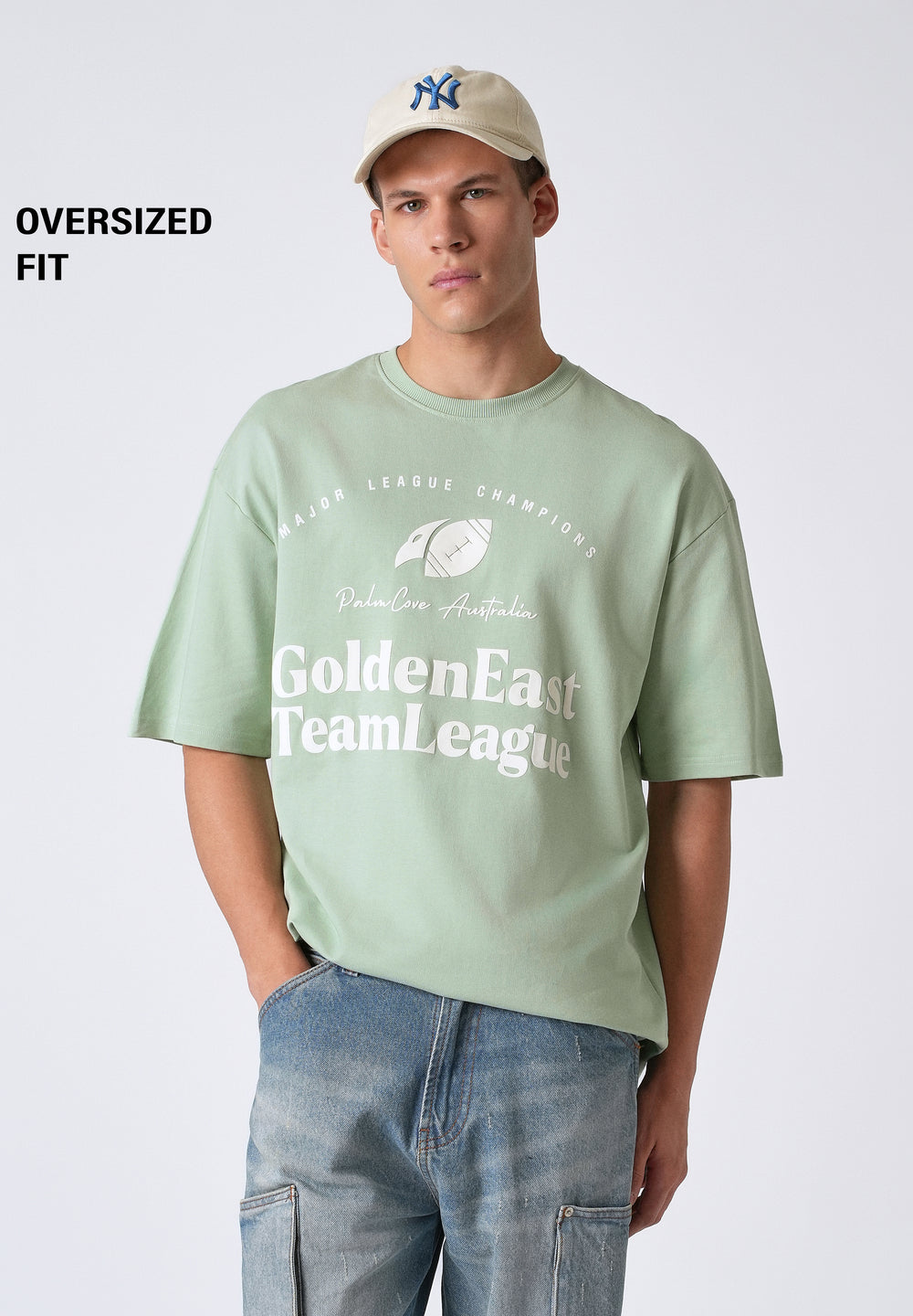 Green Graphic Print Oversized T-shirt