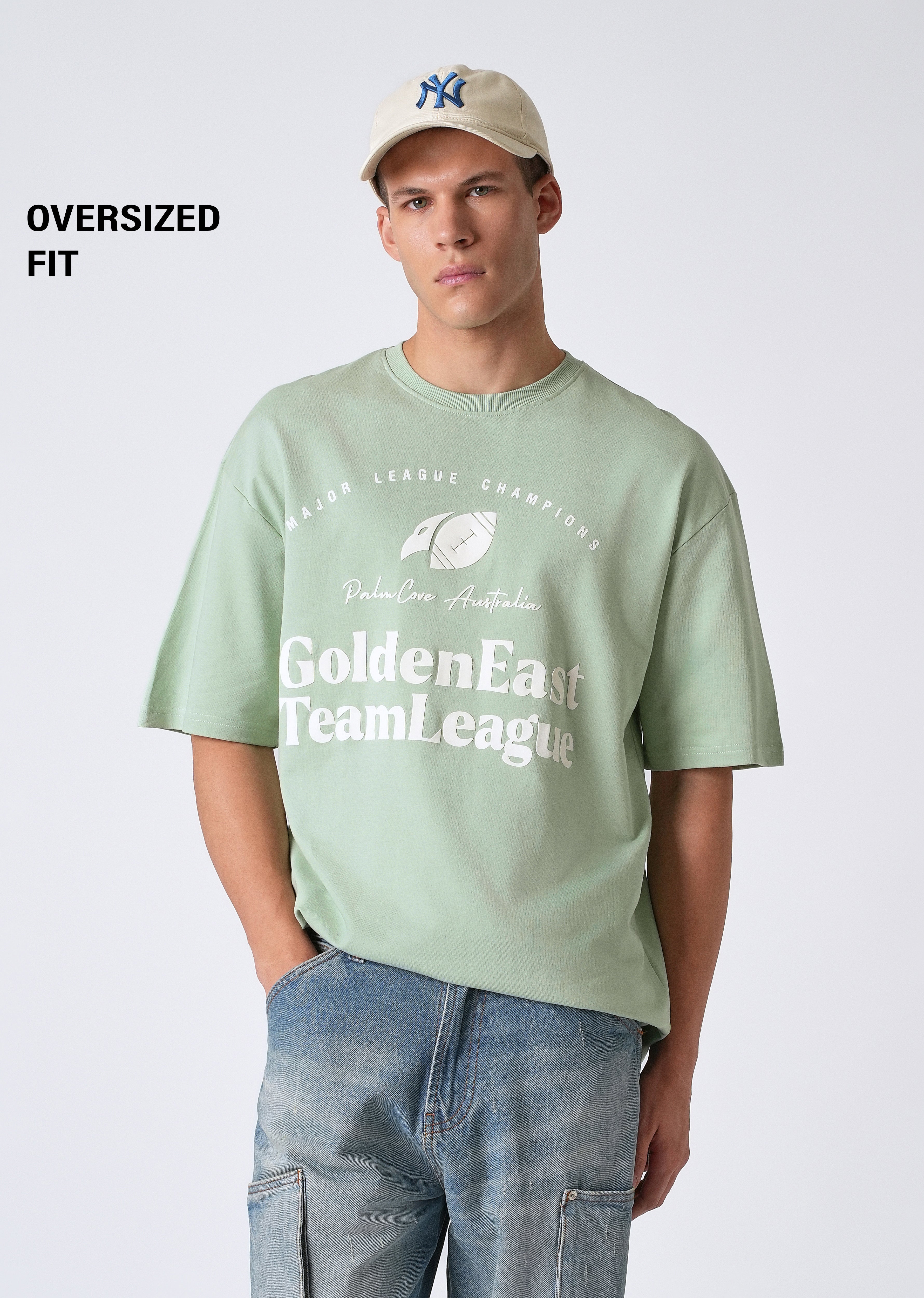 Green Graphic Print Oversized T-shirt