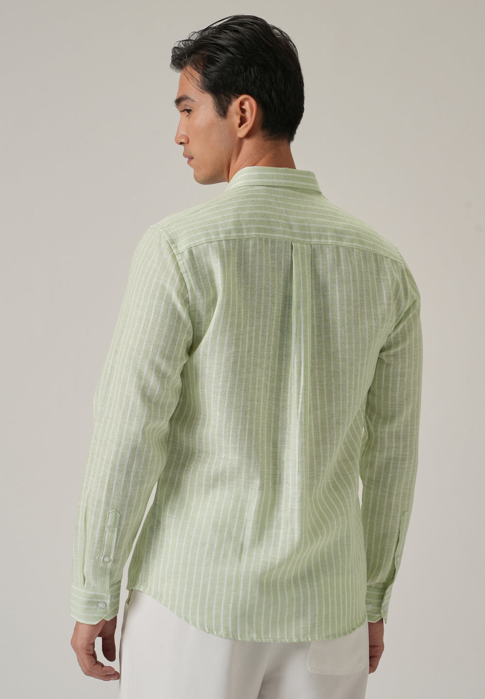 Green Stripe Linen Shirt