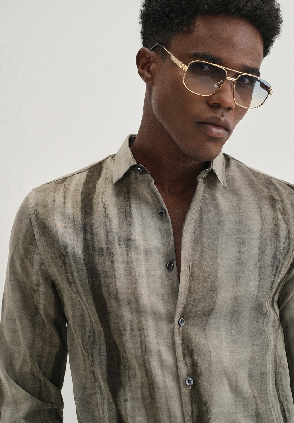 Green Stripe Printed Shirt