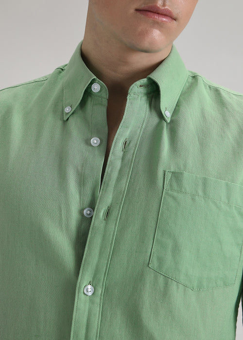 Green Cotton Linen Shirt