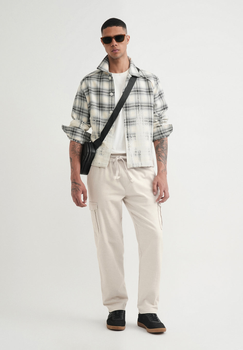 Greige Elasticated Relaxed Fit Cargo Pant
