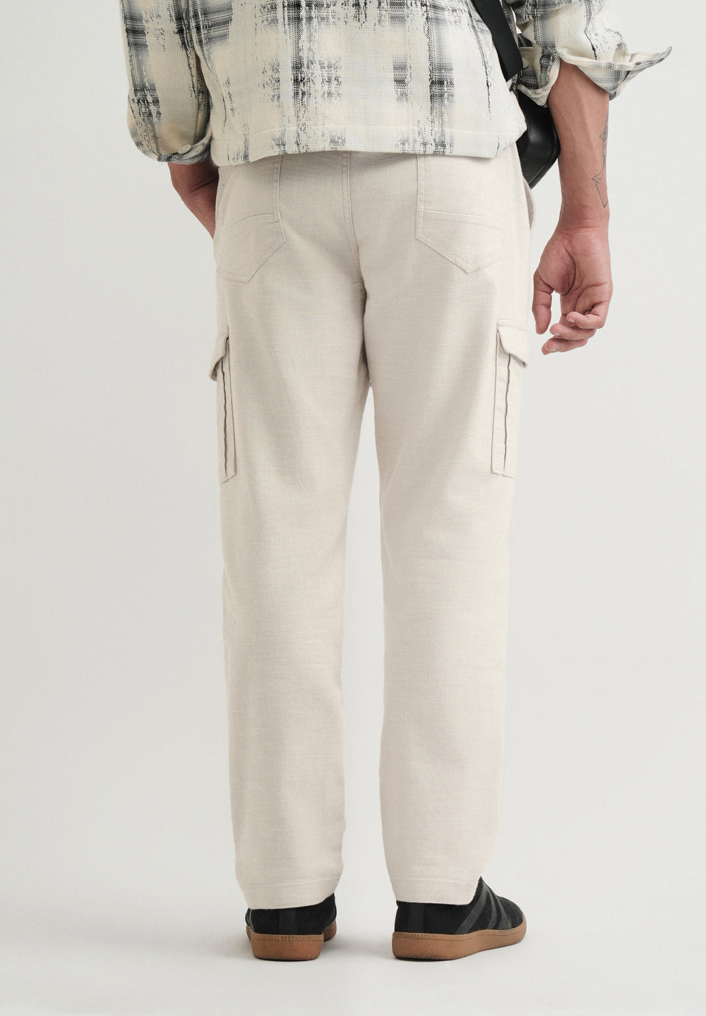 Greige Elasticated Relaxed Fit Cargo Pant