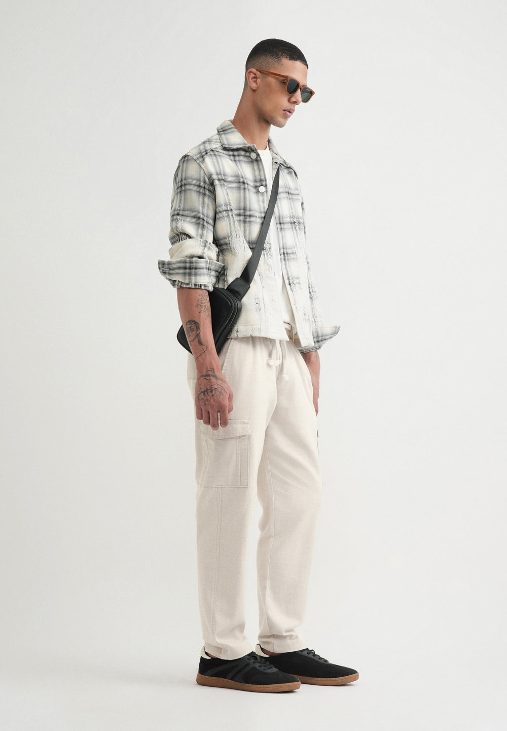 Greige Elasticated Relaxed Fit Cargo Pant
