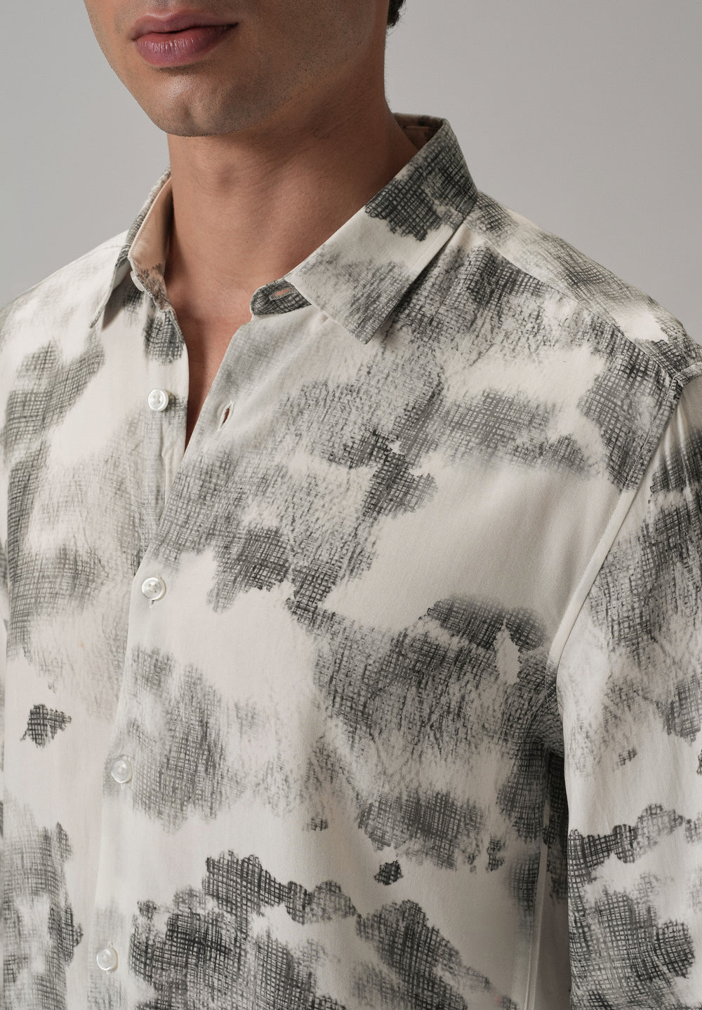 Light Grey Abstract Printed shirt