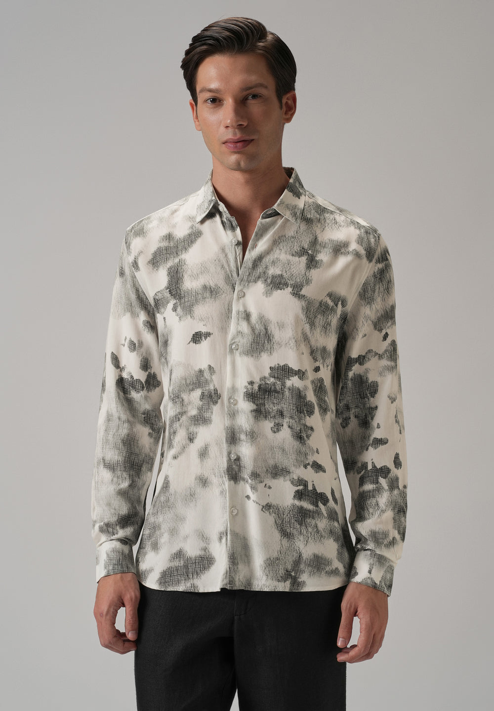 Light Grey Abstract Printed shirt
