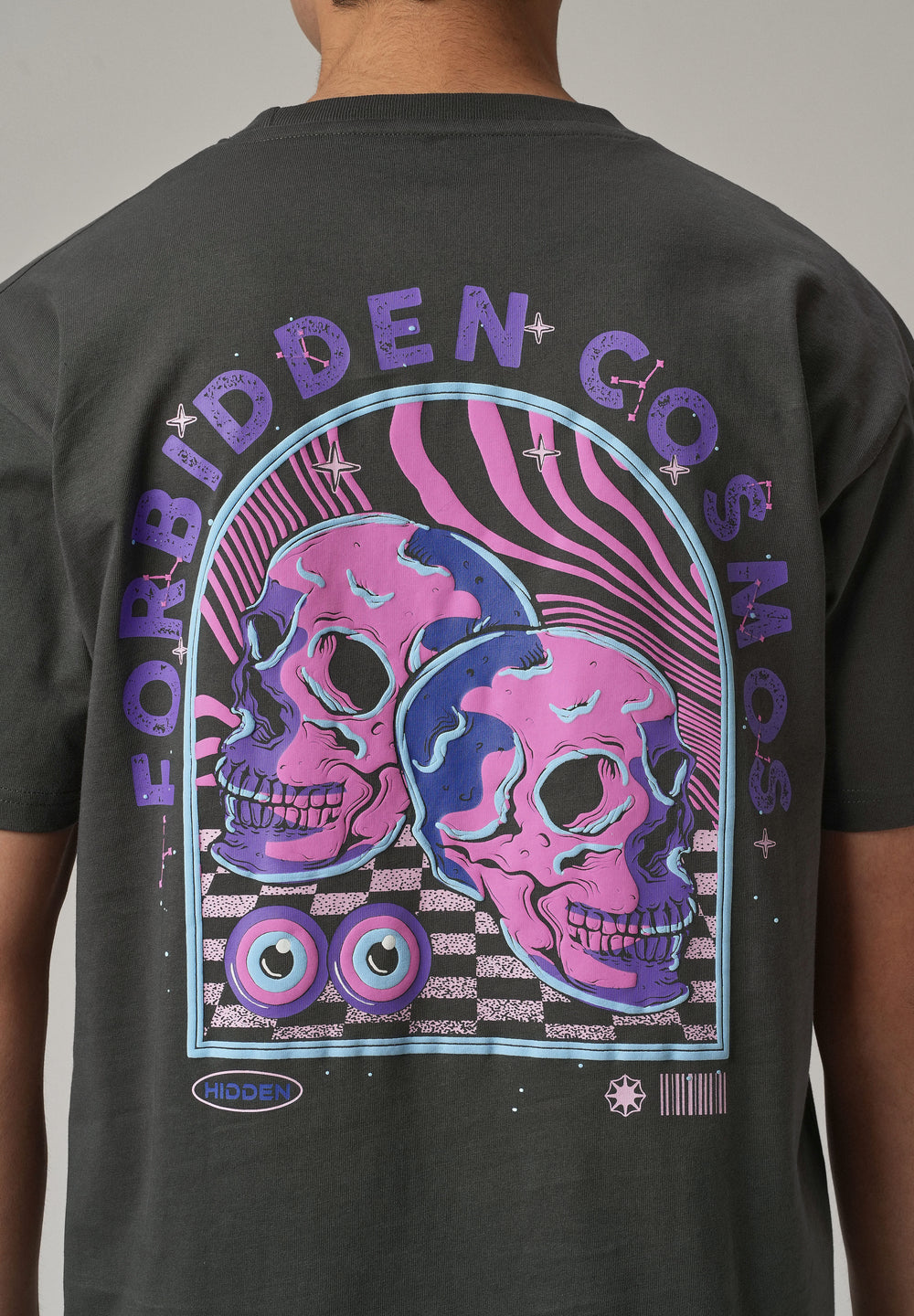 Grey Back Printed Oversized T-Shirt