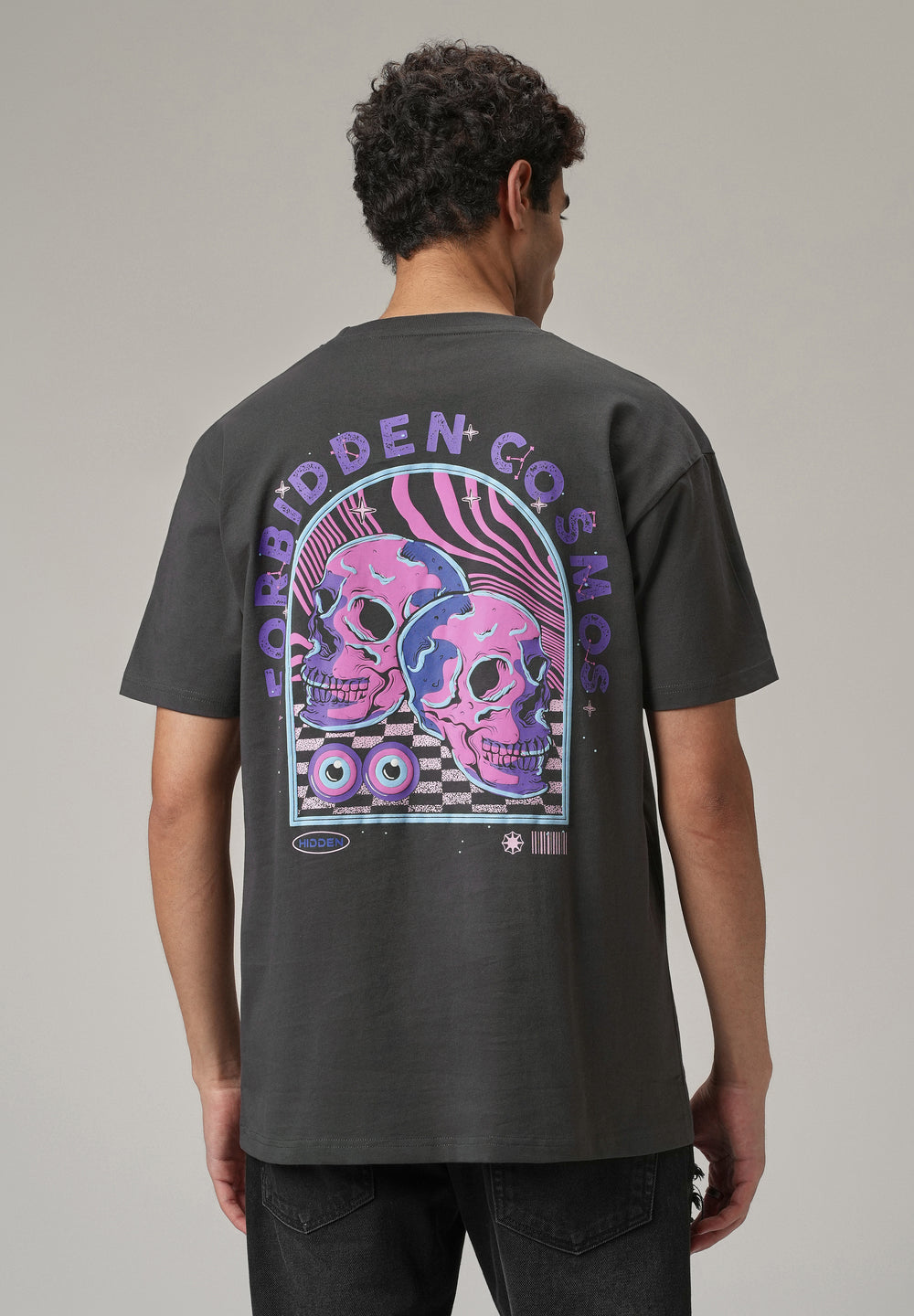 Grey Back Printed Oversized T-Shirt