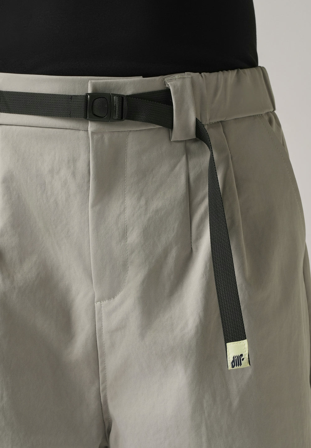 Grey Twill Belt Relaxed Fit Pant