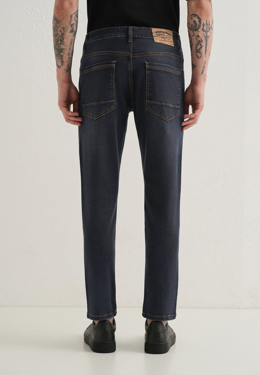 Grey Charcoal Carrot Fit Jeans