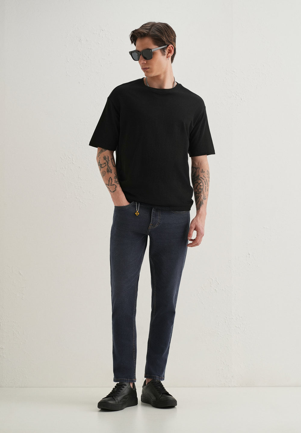 Grey Charcoal Carrot Fit Jeans