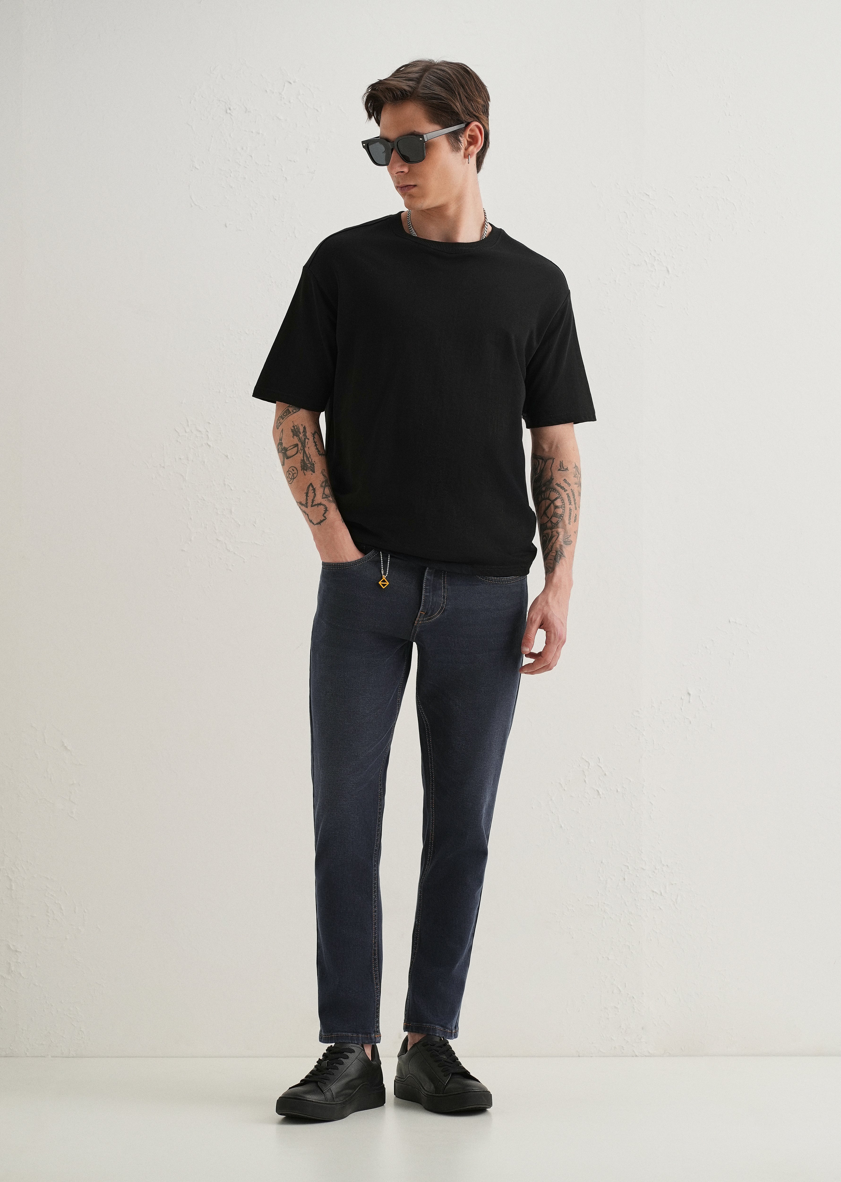 Grey Charcoal Carrot Fit Jeans