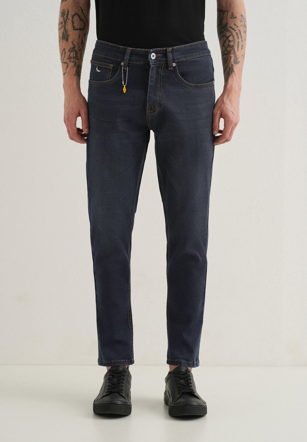 Grey Charcoal Carrot Fit Jeans