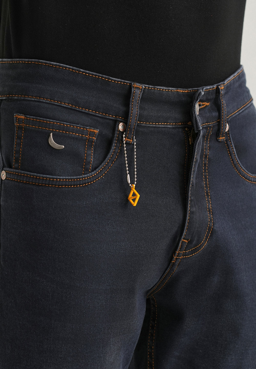 Grey Charcoal Carrot Fit Jeans