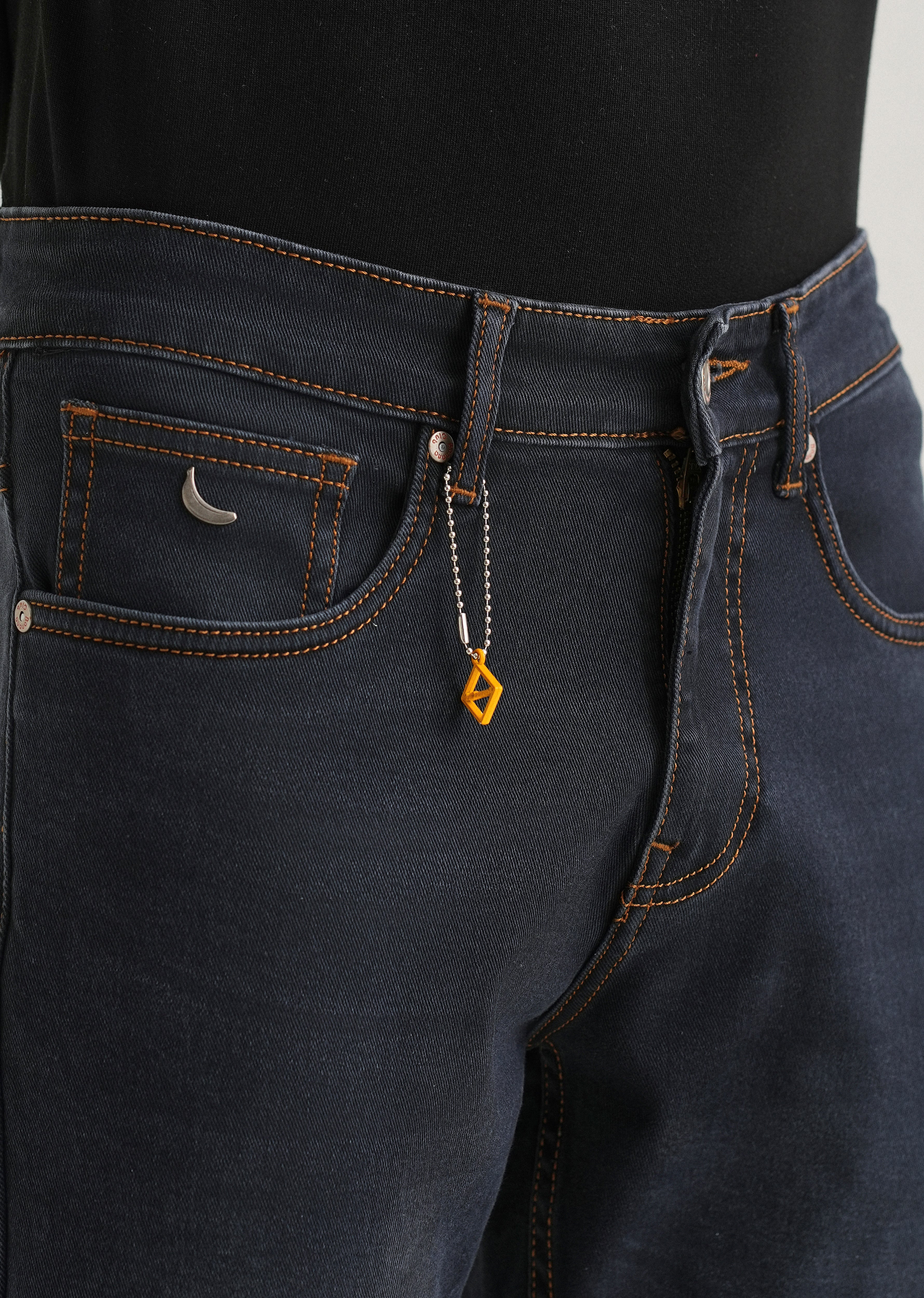 Grey Charcoal Carrot Fit Jeans