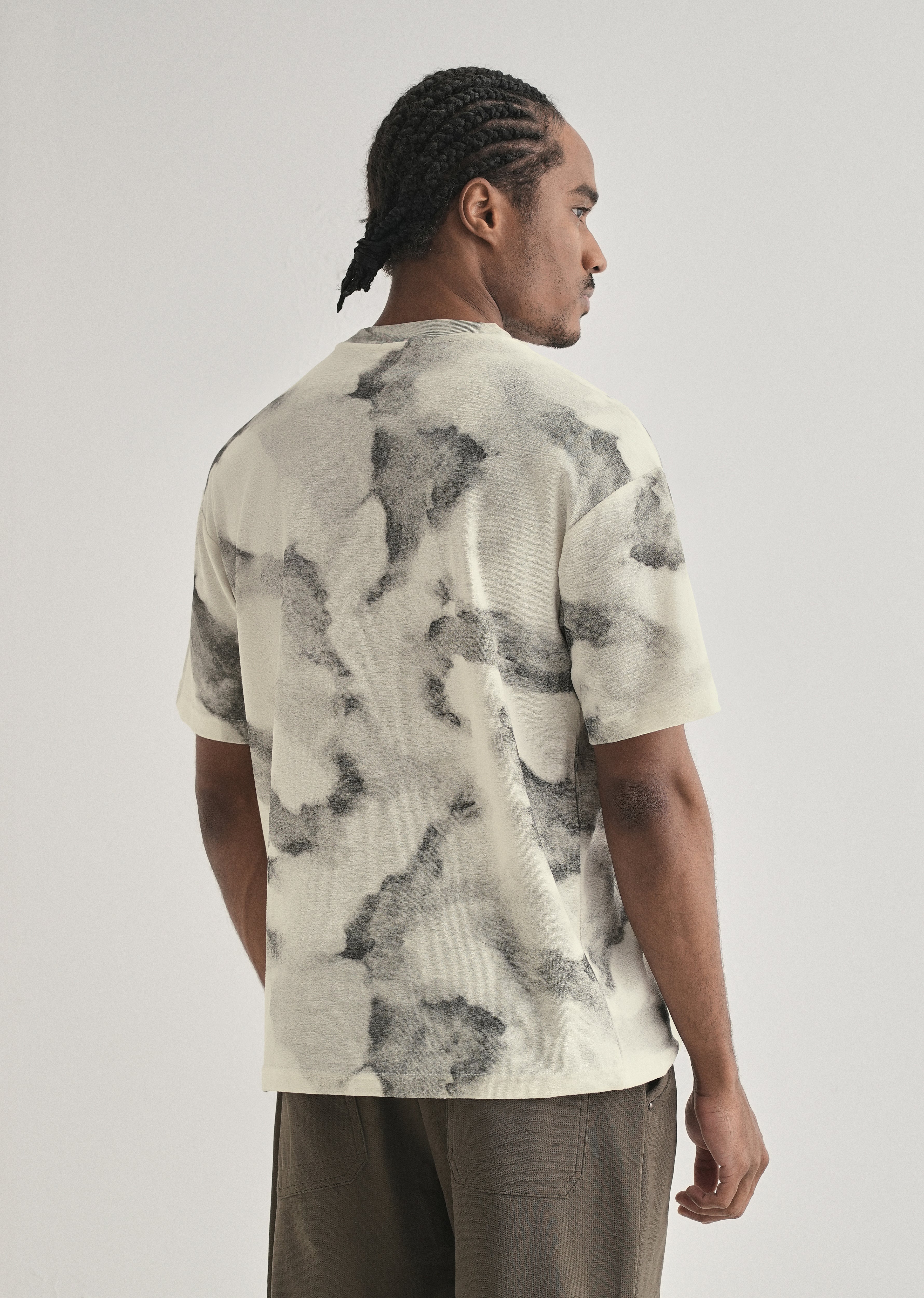 Grey Clould Wash Textured Oversized T-shirt