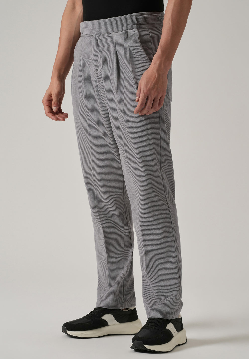 Grey Corduroy Gurkha Pants