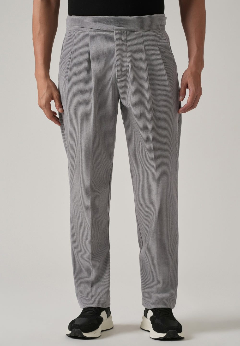 Grey Corduroy Gurkha Pants