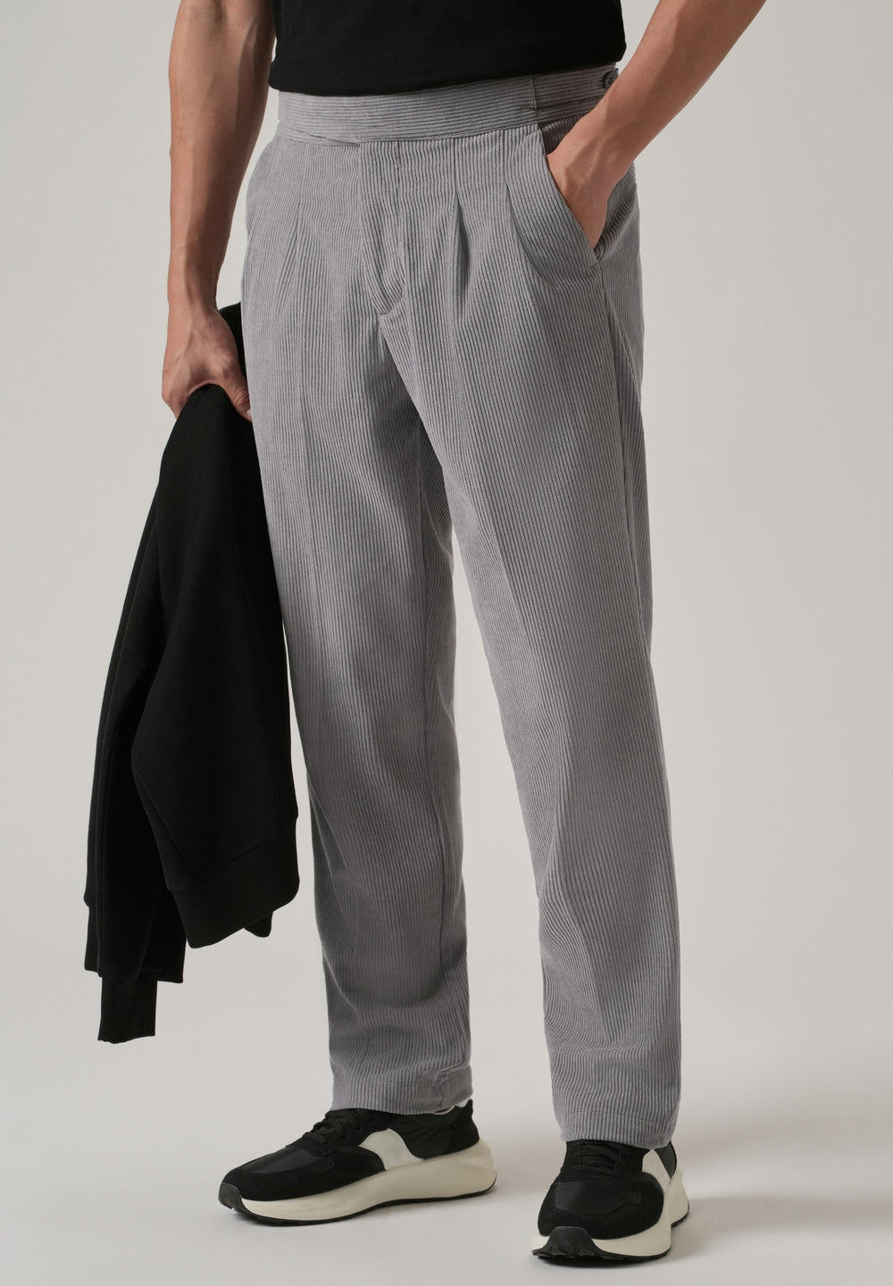 Grey Corduroy Gurkha Pants