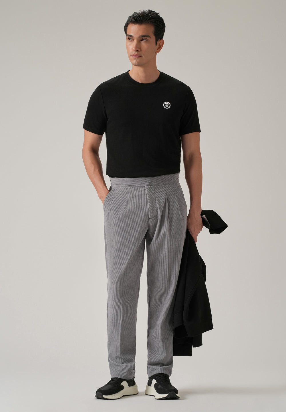 Grey Corduroy Gurkha Pants