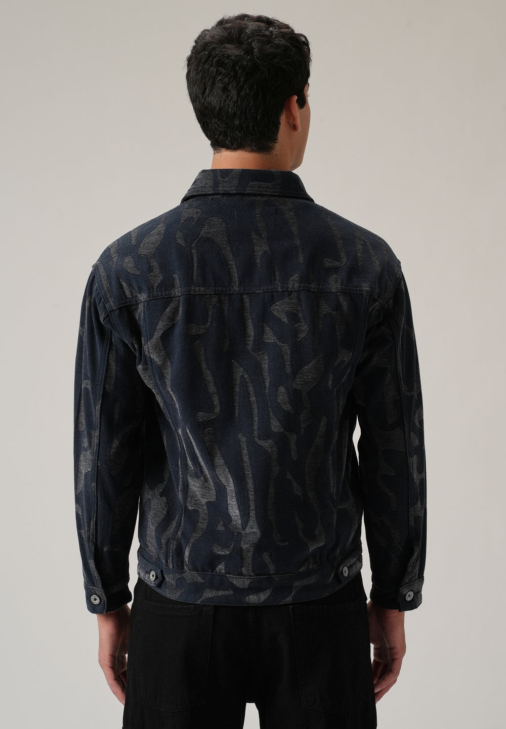 Grey Denim Jacquard Jacket