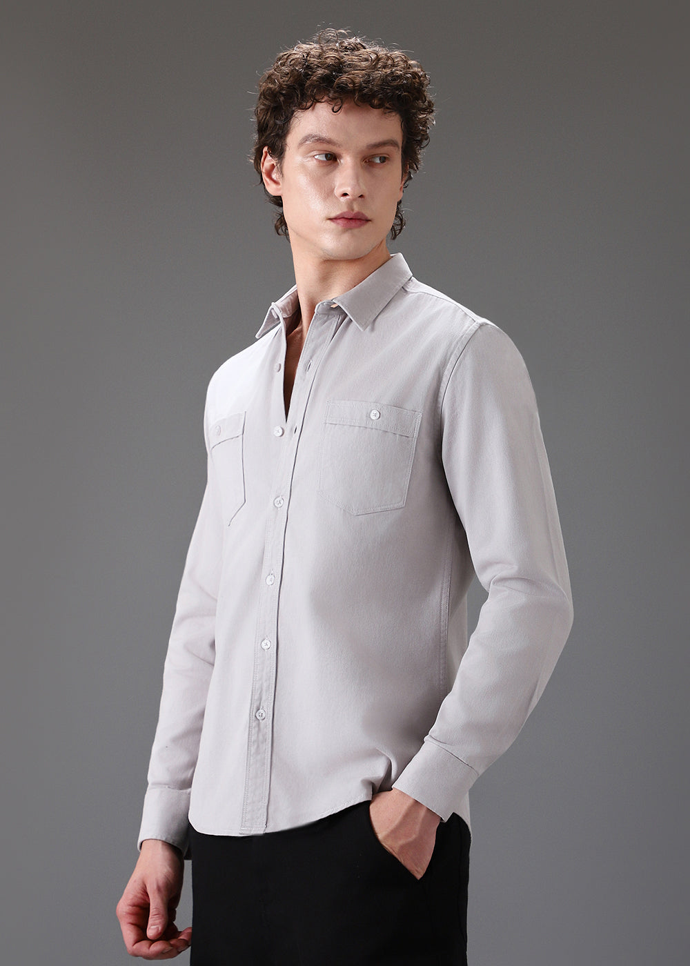 Grey Double Pocket Shirt