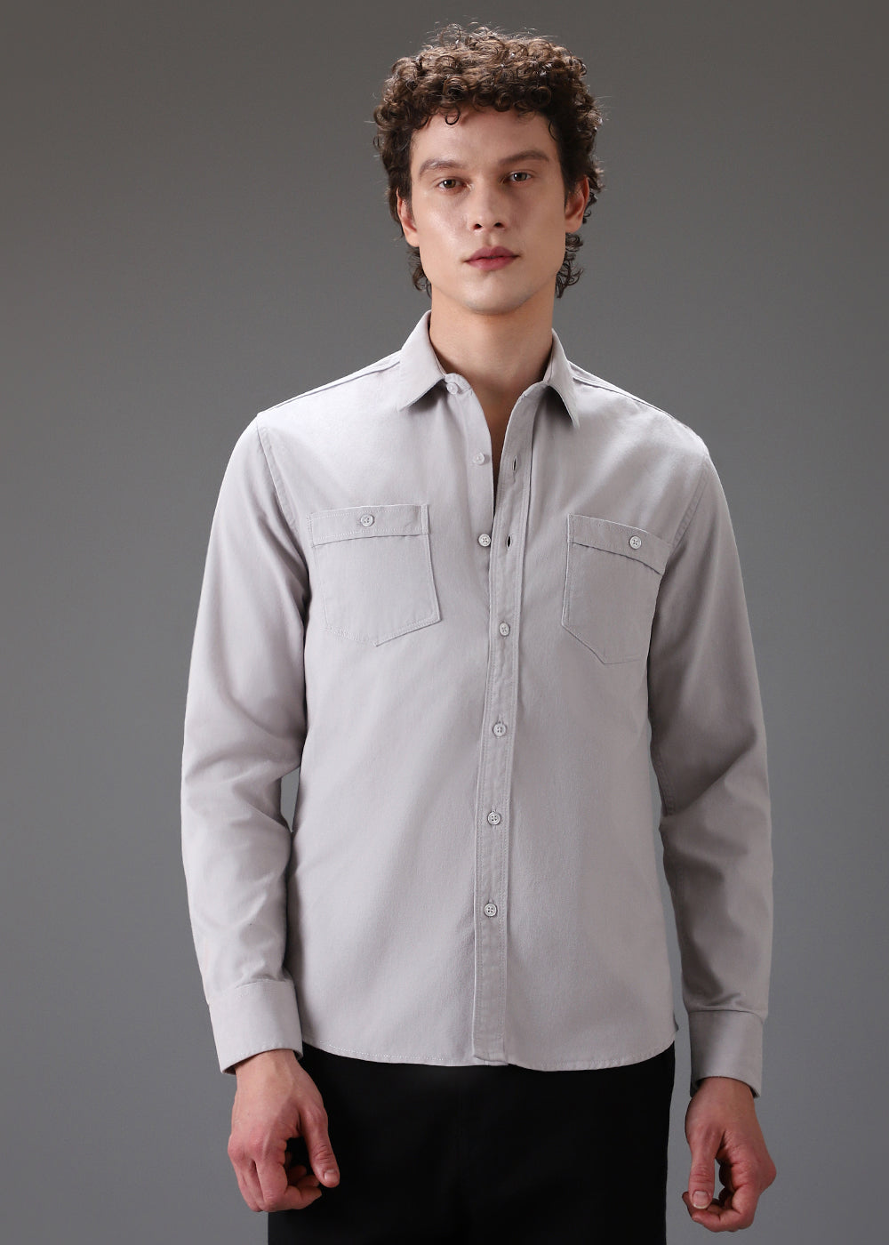 Grey Double Pocket Shirt