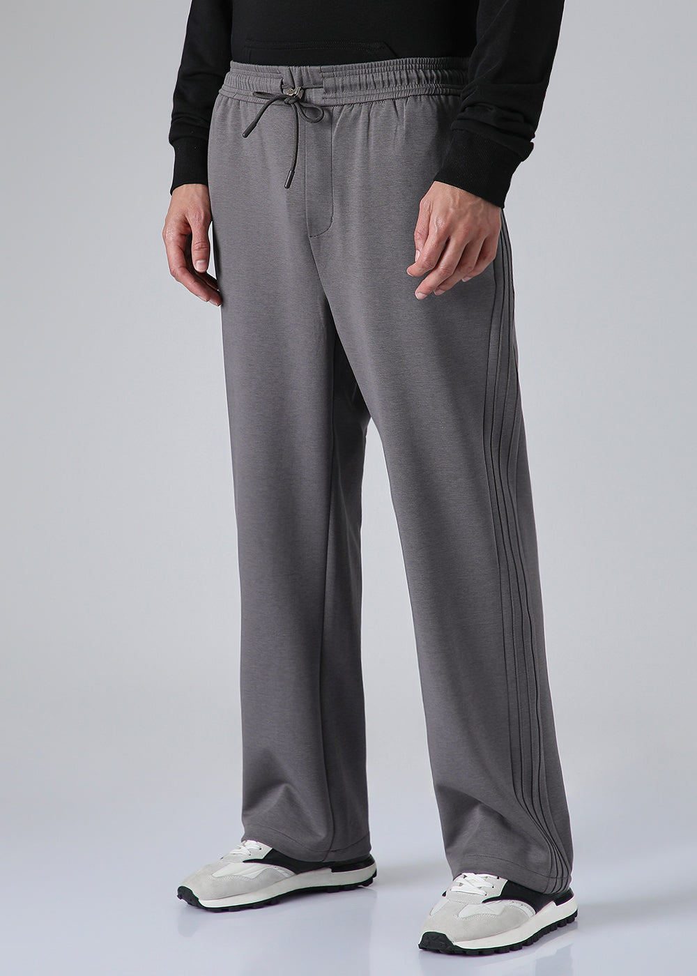 Grey Drawstring Korean Pant