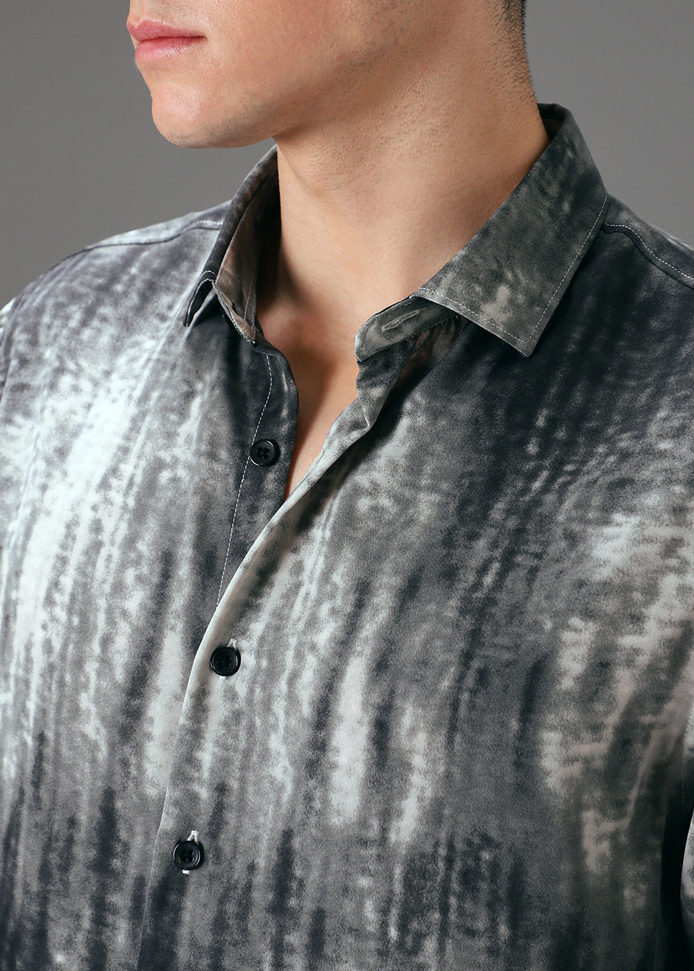 Grey Fade Abstract Printed Shirt