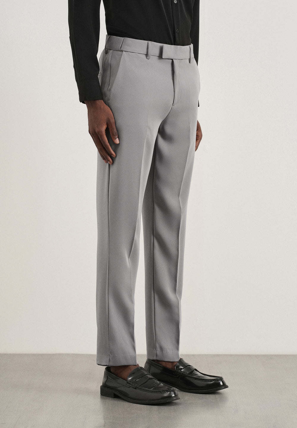 Grey Flex Waist Slim Fit Trouser