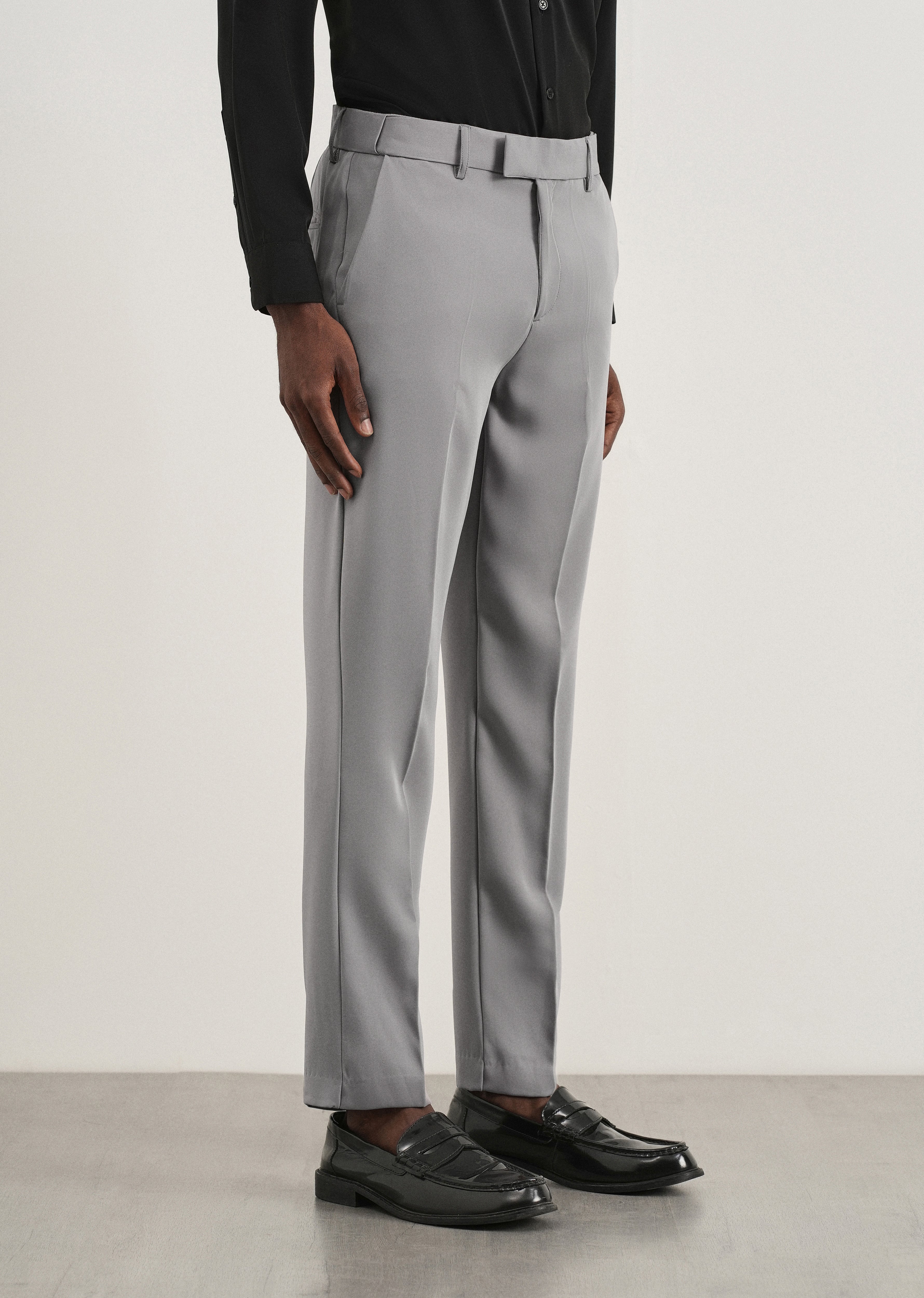 Grey Flex Waist Slim Fit Trouser