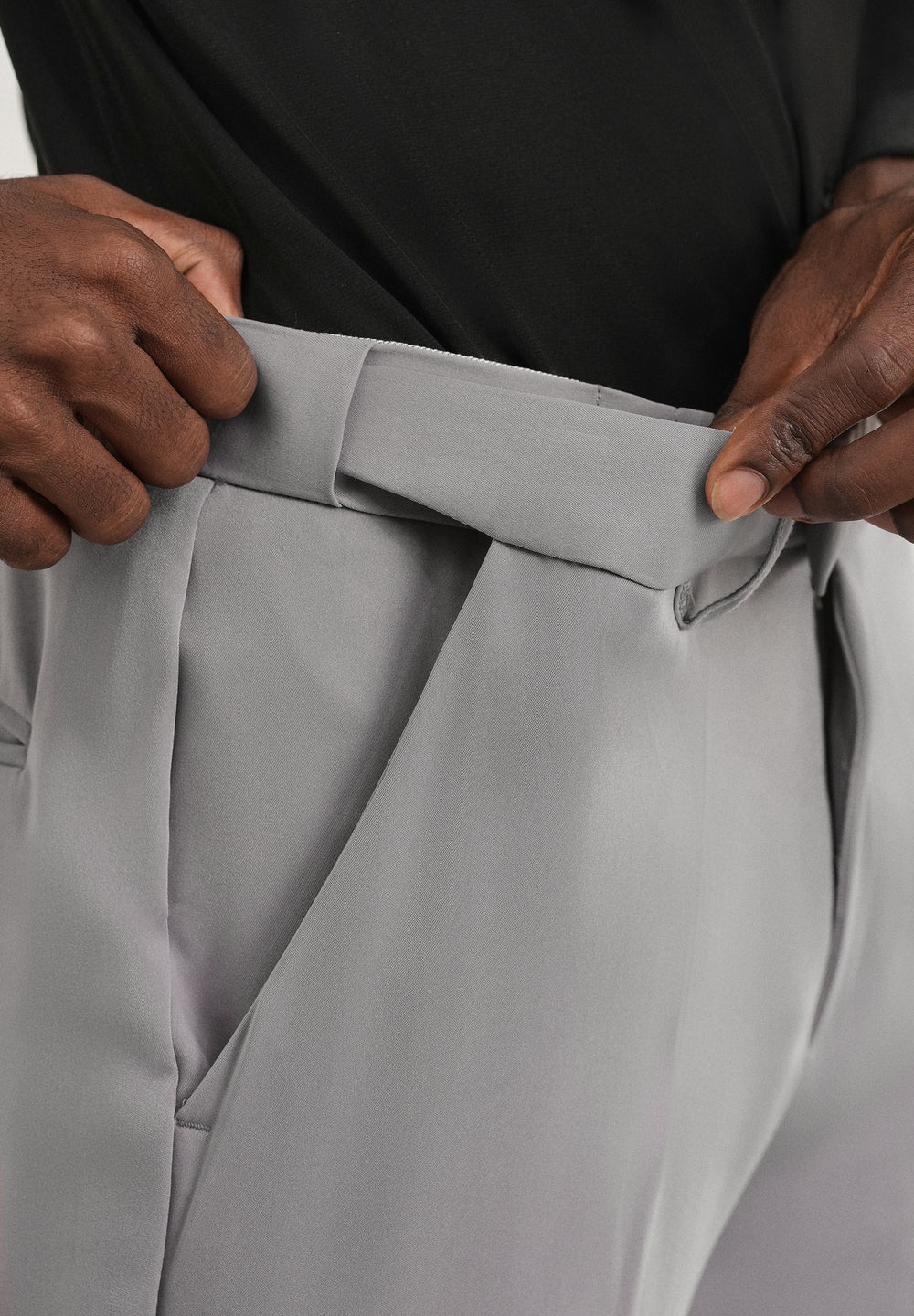 Grey Flex Waist Slim Fit Trouser