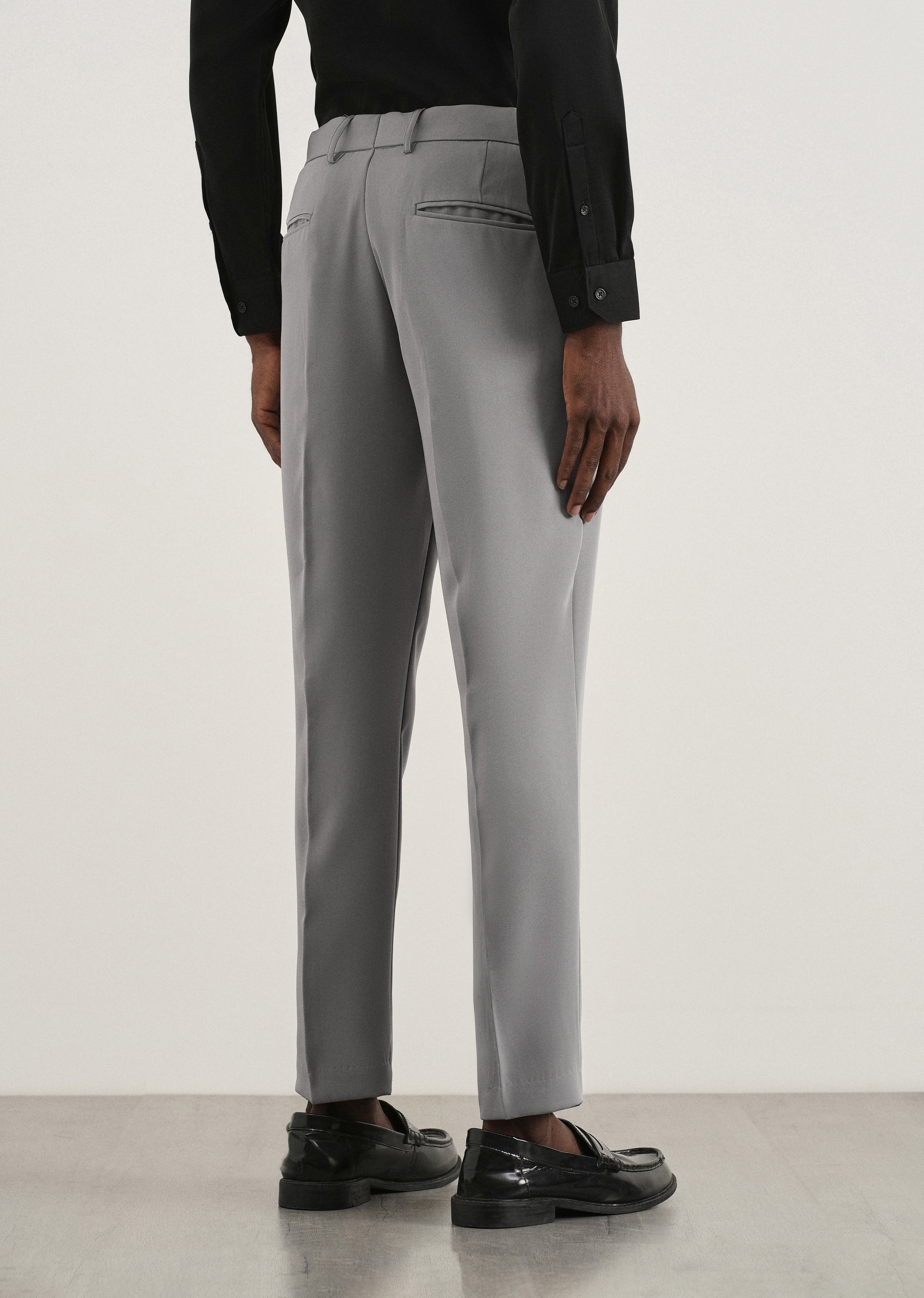 Grey Flex Waist Slim Fit Trouser