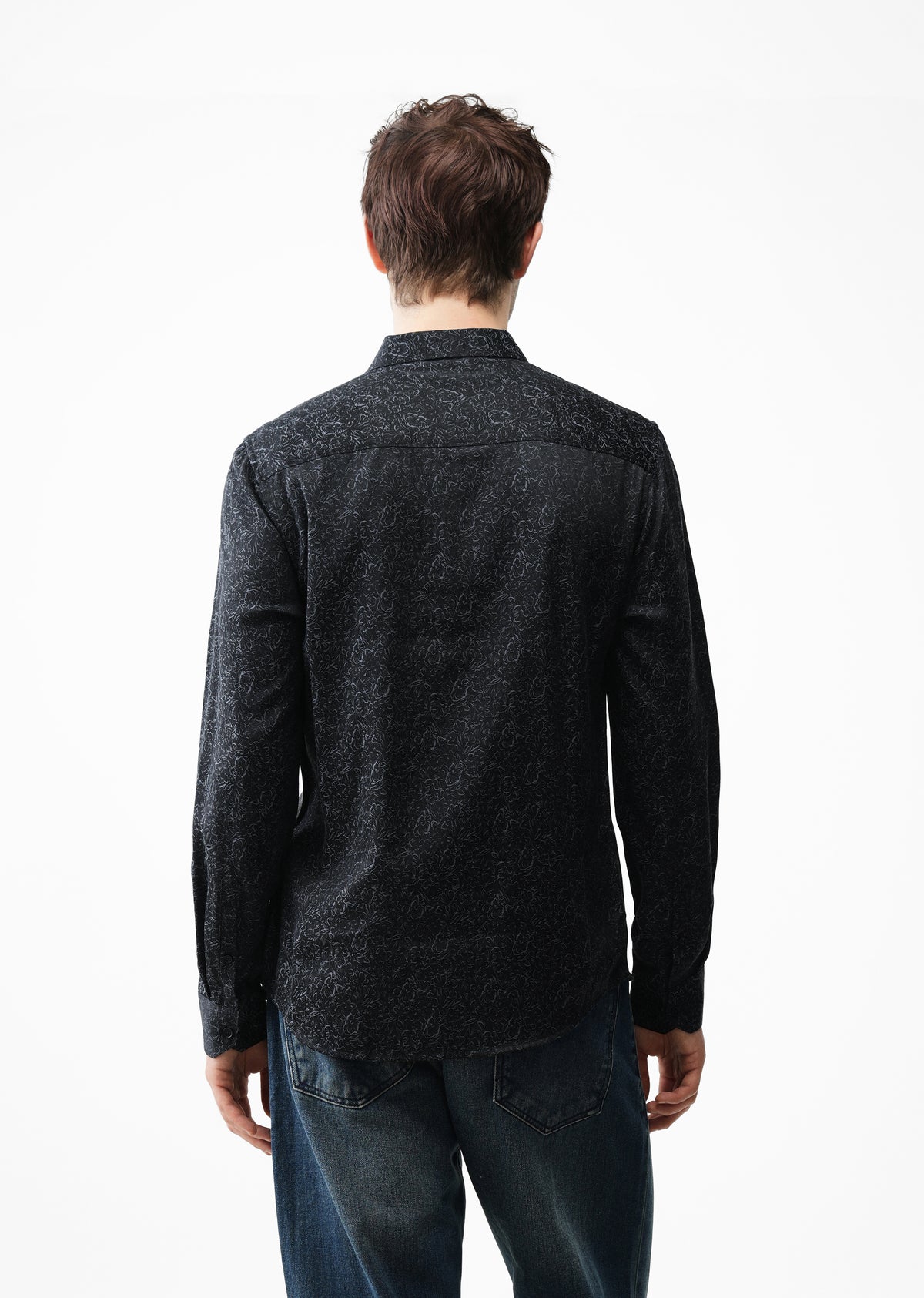 Grey Floral Jacquard Shirt