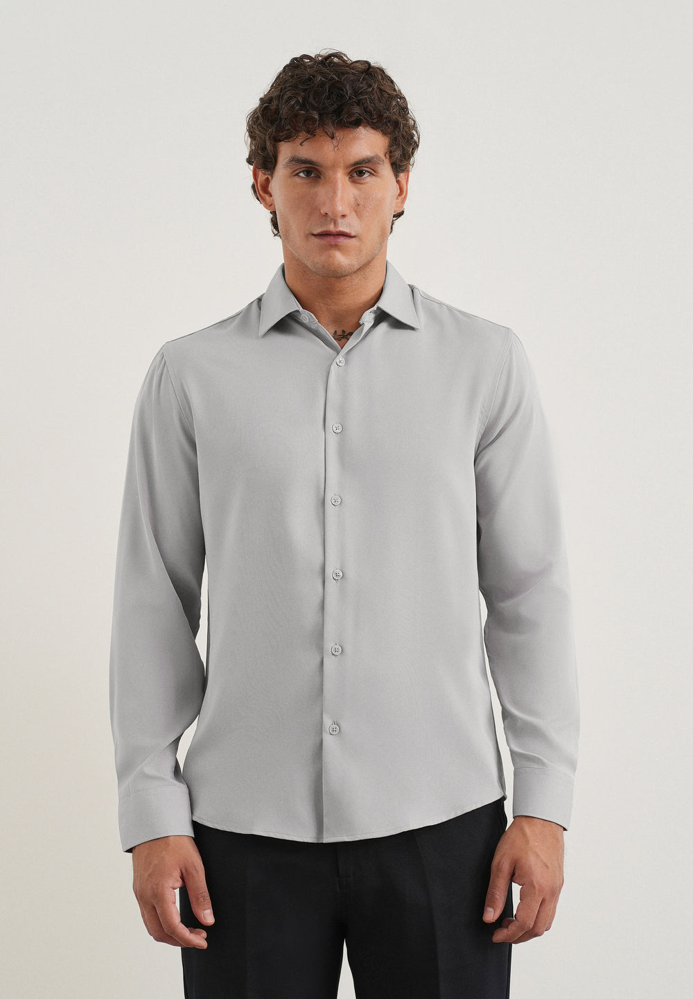 Grey Fluid Soft Shirt