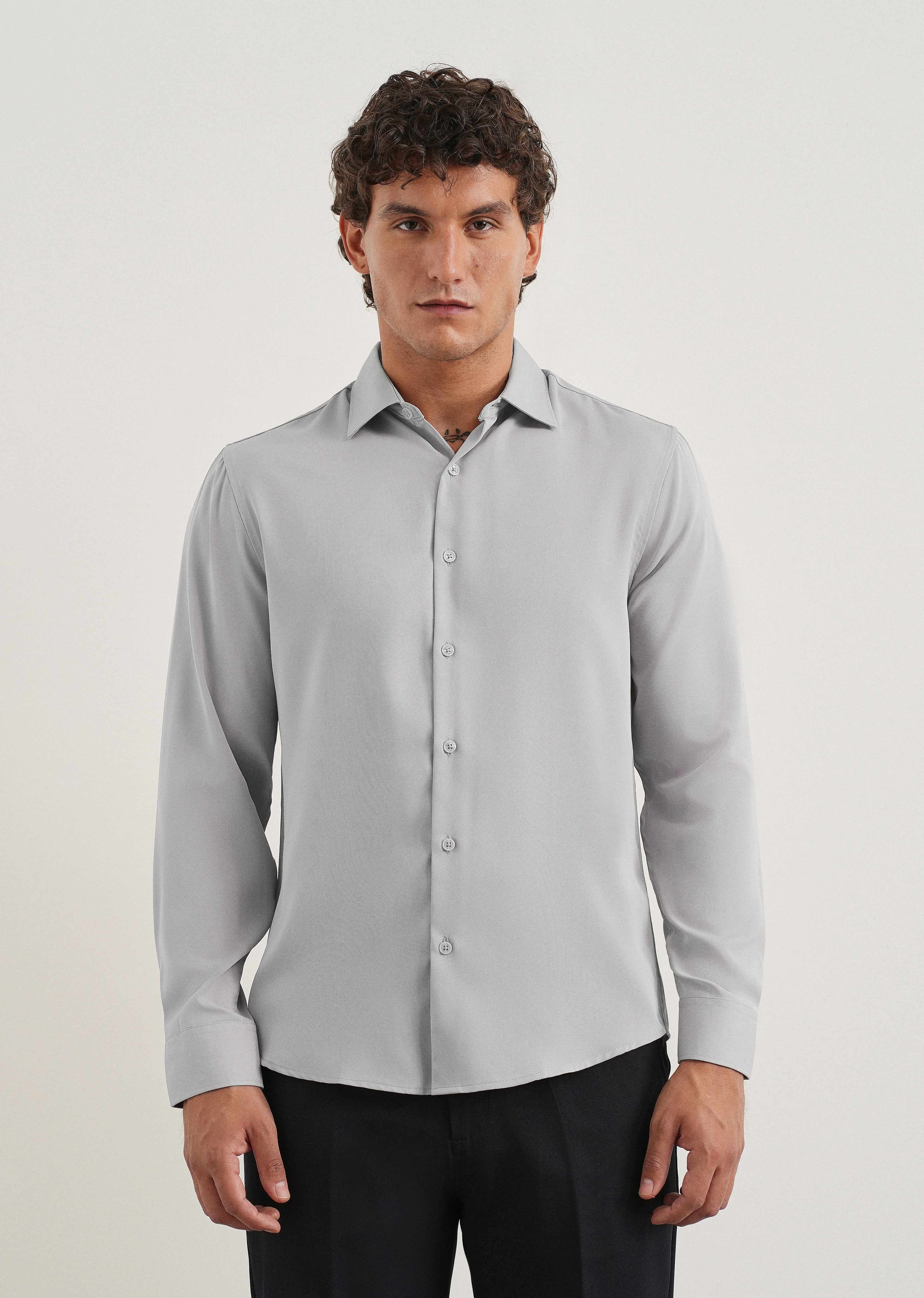 Grey Fluid Soft Shirt