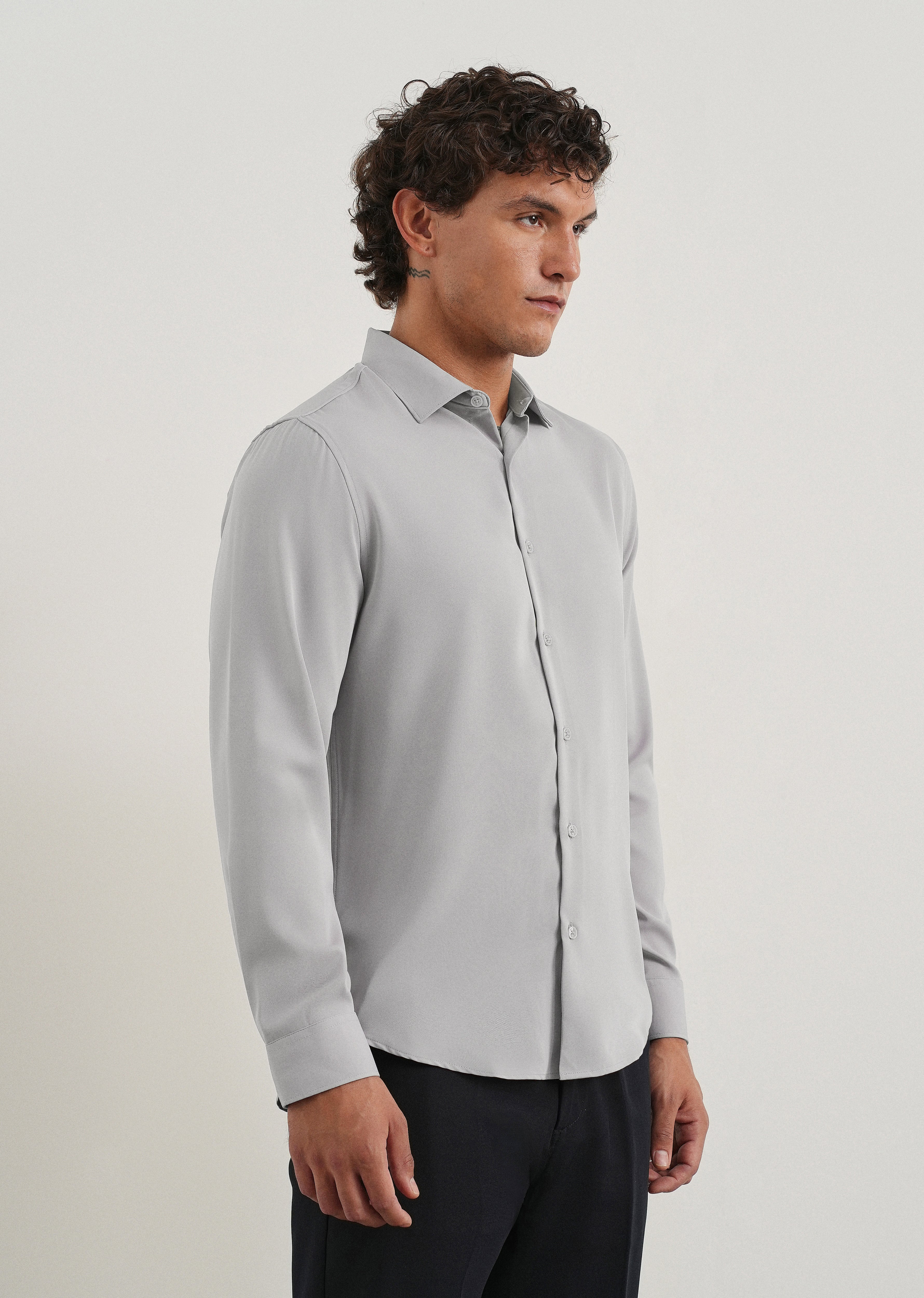 Grey Fluid Soft Shirt