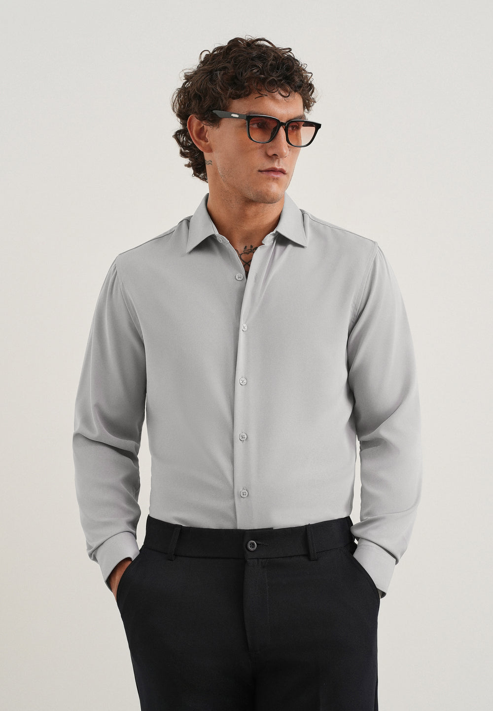 Grey Fluid Soft Shirt