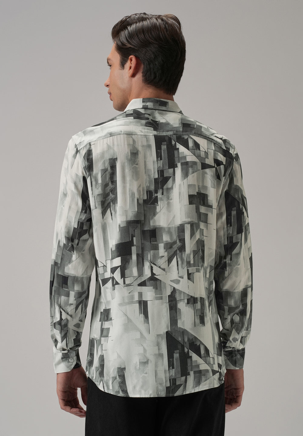 Grey Geometric Printed Shirt