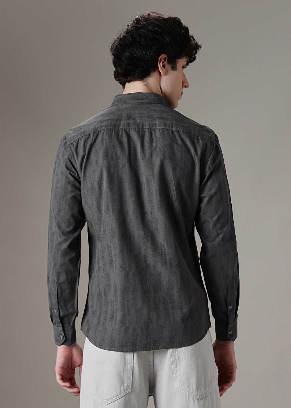 Grey Gradient Printed Shirt